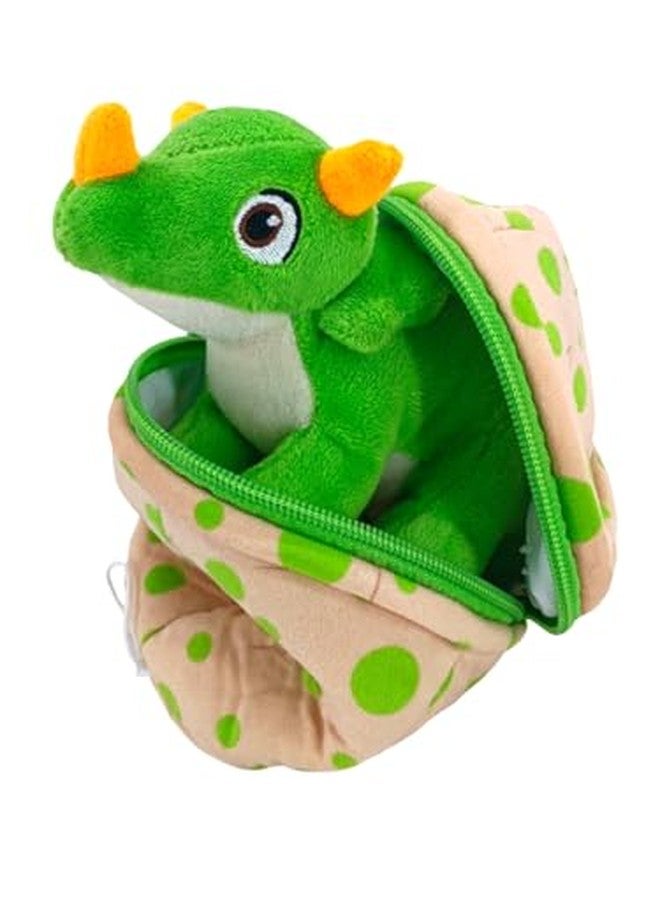 Dimpy Stuff Plush Toy with Egg Shell, Orange and Green, 16 cm - Image 4