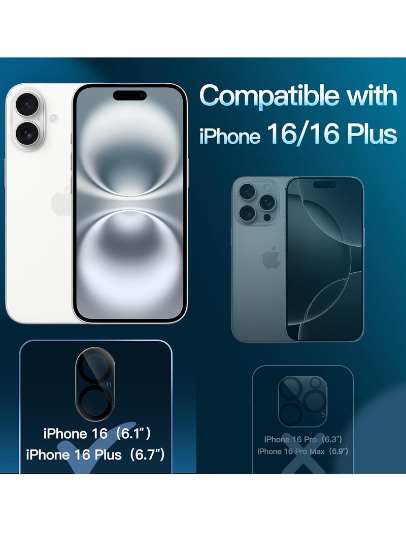 Camera Lens Protector for iPhone 16 & 16 Plus – 9H Tempered Glass, Anti-Scratch, Case Friendly, HD Clear (3-Pack) - Image 2