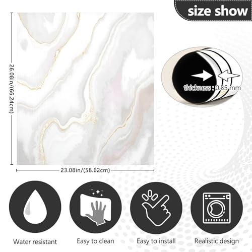 BOENLE White Grey Gold Marble Dishwasher Magnet Cover Sticker Magnetic Refrigerator Panel Front Door Fridge Microwave Decal Decorative Vinyl - Image 4