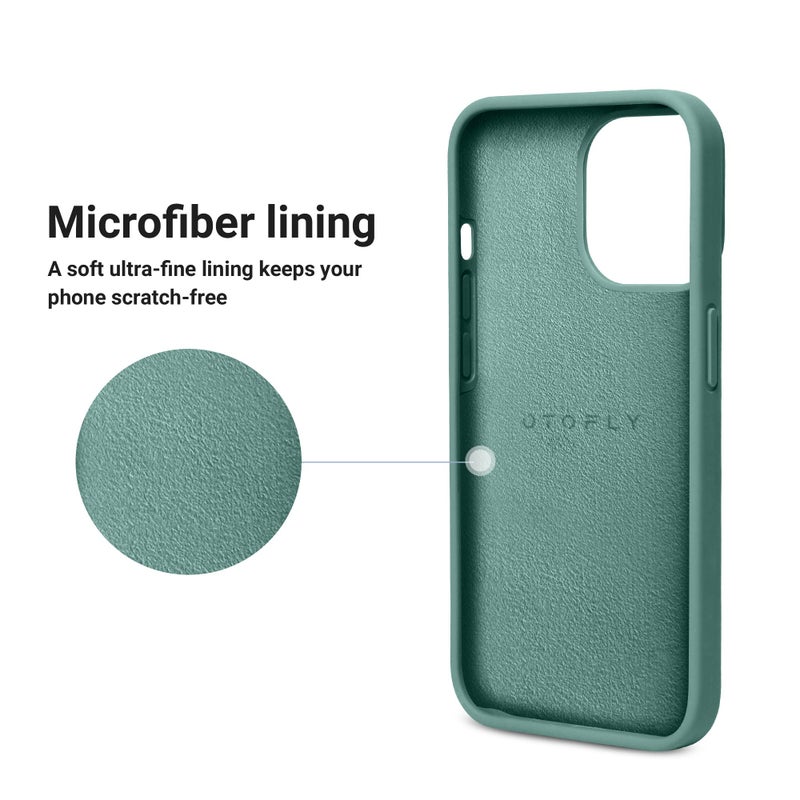 OTOFLY for iPhone 13 Pro Case [Compatible with MagSafe] Full-Body Silicone Shockproof Slim Thin Phone Case for iPhone 13 Pro 6.1 inch (Midnight Green) - Image 5