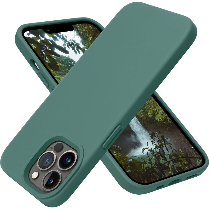 OTOFLY for iPhone 13 Pro Case [Compatible with MagSafe] Full-Body Silicone Shockproof Slim Thin Phone Case for iPhone 13 Pro 6.1 inch (Midnight Green) - Image 1