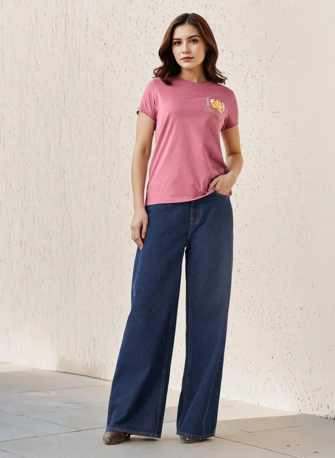 SP Characters T-shirt with Garfield Print Cotton