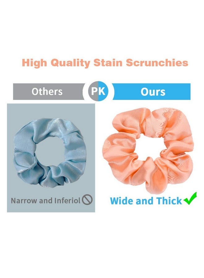 Yanwenx 50 Satin Hair Scrunchies In Multiple Colors Silk Accessories For Curly Hair Teens And Girls With Gift Bag - Image 2