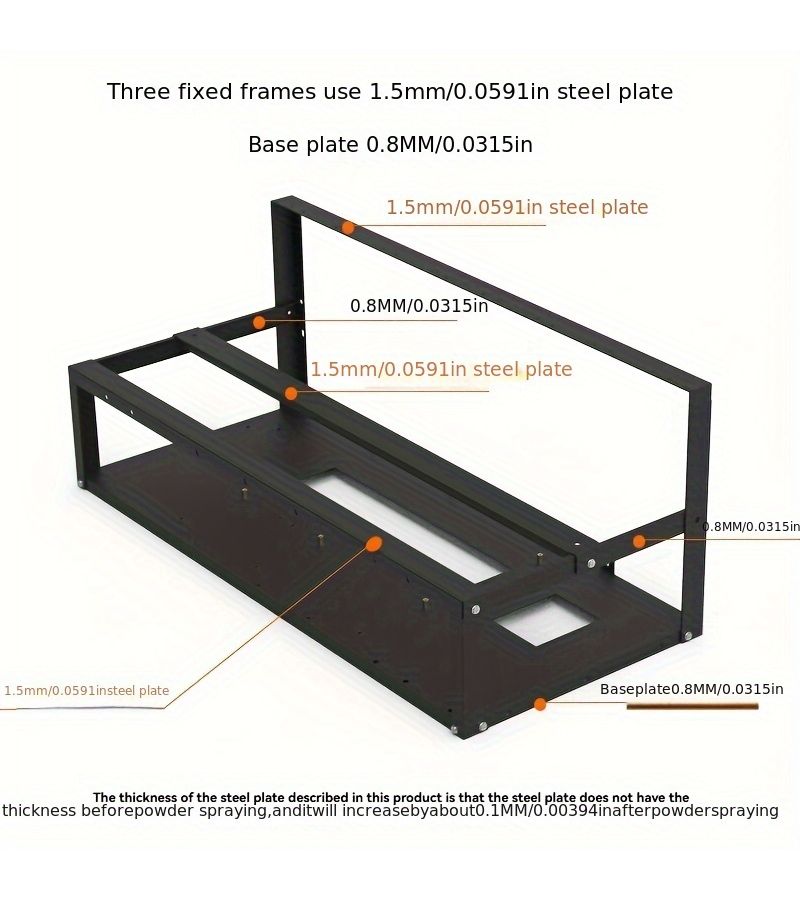 Extended E-ATX Bracket Computer Chassis Rack For ATX MicroATX Mini ITX - Image 4