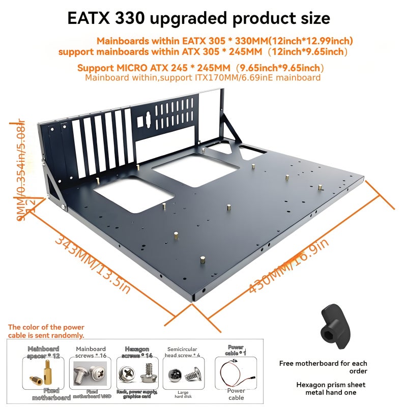 Extended E-ATX Bracket Computer Chassis Rack For ATX MicroATX Mini ITX - Image 5