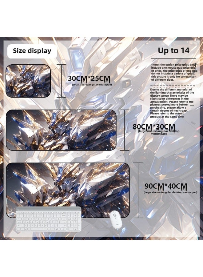 Mouse Pad Oversized Gundam Computer Keyboard Pad Cartoon Game Mouse Pad Boys E-sports Computer Thickened Desk Pad-Color:900*400*4mm-Pattern:Up To 14  - Image 1