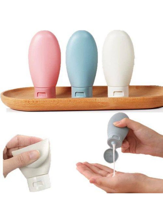 4-piece set of refillable, leak-proof travel bottles - multi-purpose squeeze bottles for shampoo, conditioner, lotion, shower gel, hand soap, and cosmetics - portable, leak-proof, refillable travel bottle set - practical design for travel and daily commuting (color may vary) - Image 4