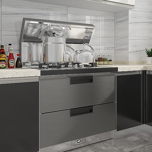 CHIHUT 17.7”x236” Dark Stainless Steel Contact Paper for Appliances Fridge Wrap Metallic Grey Peel and Stick Wallpaper Waterproof Rust Resistant Removable Metal Wrap for Kitchen Dishwasher Cabinet - Image 3