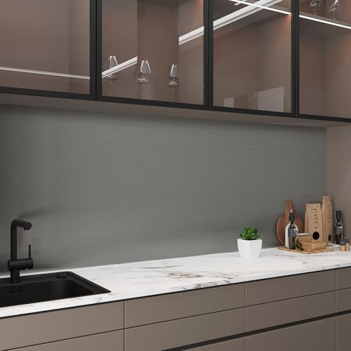 CHIHUT 17.7”x236” Dark Stainless Steel Contact Paper for Appliances Fridge Wrap Metallic Grey Peel and Stick Wallpaper Waterproof Rust Resistant Removable Metal Wrap for Kitchen Dishwasher Cabinet - Image 4
