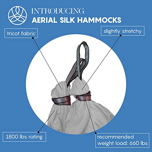 aum active Aerial Silk Yoga Hammock & Swing for Home, Inversion Exercises, Starter Kit for All Levels - Durable with Extension Straps, Carabiners, and Pose Guide - Image 2