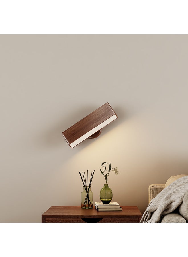 Magnetic Suction Wooden Wall Lamp Bedside Lamp Bedroom Lamp Solid Wood Wall Lamp Touch Aisle Corridor Lamp Living Room Wall Lamp-Color:Mirror Headlight-Dimensions:Wooden Night Light  - Image 2