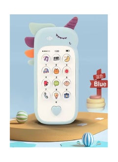 "Unicorn mobile phone toy with sound effects and music (Blue)."