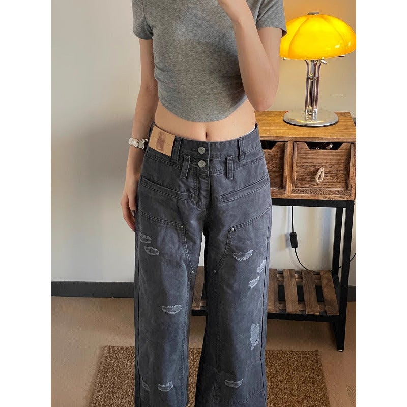 Unisex Casual Daily Denim Jeans - Image 4