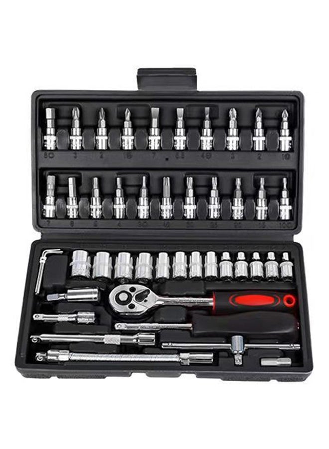 Sharpdo Auto Repair Tools 46-piece Set, Precision Hardware Repair Opening Set, Household Labor-saving Ratchet Wrench Tool Set, Suitable for Home/Repair Shop - Image 1