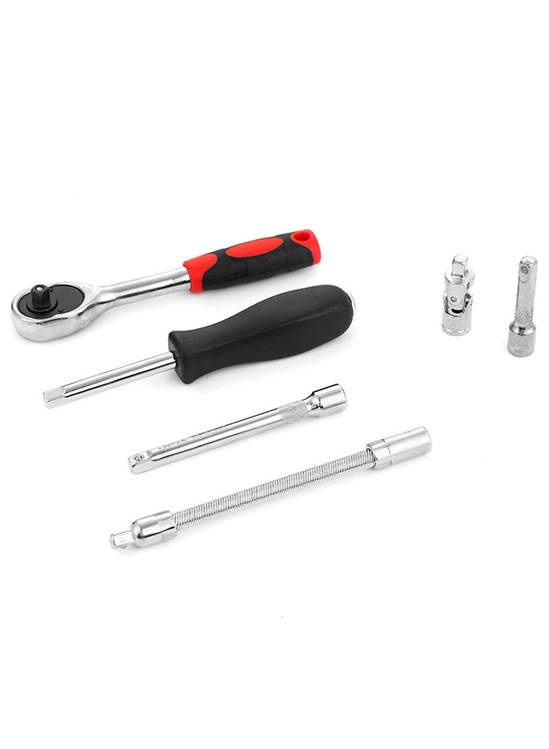 Sharpdo Auto Repair Tools 46-piece Set, Precision Hardware Repair Opening Set, Household Labor-saving Ratchet Wrench Tool Set, Suitable for Home/Repair Shop - Image 3