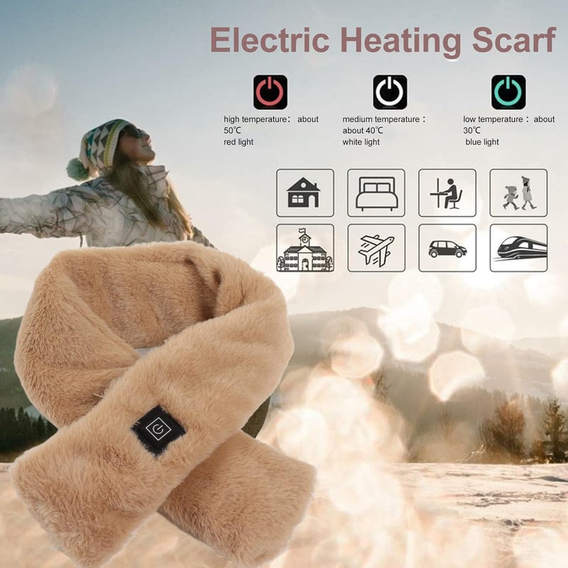 klarako Heated Scarf, Electric Heating Scarf 3 Heating Levels One Button to Control 5V for Winter - Image 2