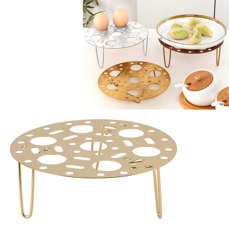 Gold Stainless Steel Foldable Multi Function Steaming Tray Egg Tool for Home Restaurant - Image 4