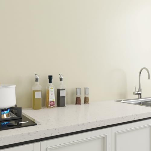 Decotalk Solid Beige Contact Paper Peel and Stick Beige Contact Paper for Cabinets and Drawers Solid Color Wallpaper Removable 17.7x120 Inch Pure Color Wallpaper for Bedroom Cream Wall Cover Vinyl - Image 5