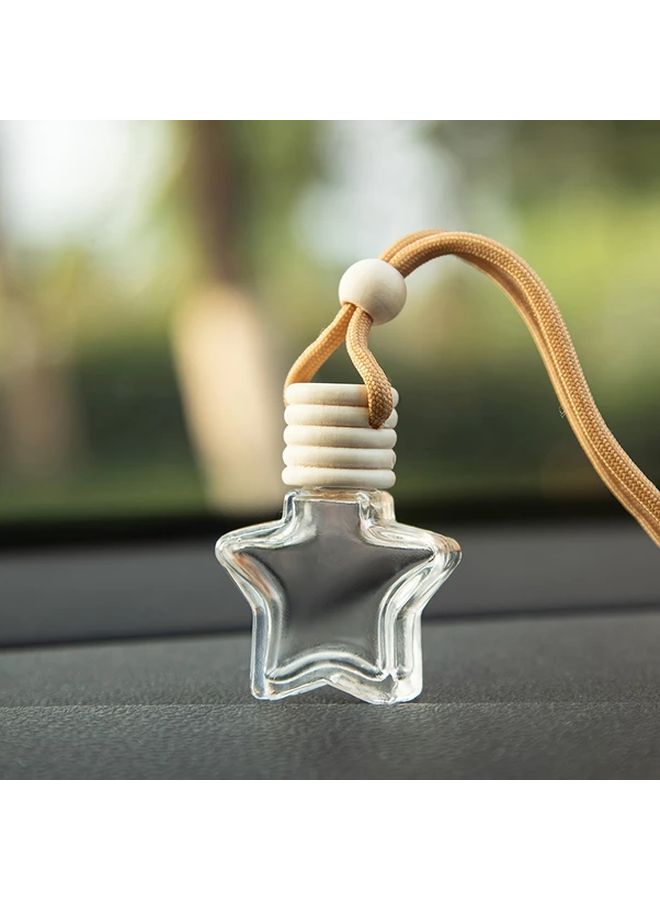 Star Shaped Glass Essential Oil Diffuser Hanging Bottle With Brown Rope Car Air Freshener - Image 2