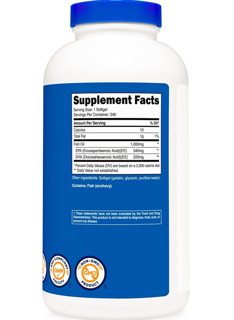 Nutricost Fish Oil, 1,000 mg per serving , 240 Softgels - Image 5
