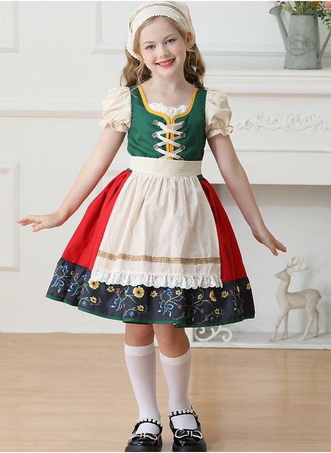 Al Aoyama Girls German Dirndl Dresses Outfit Fraulein Oktoberfest Costumes Kids  Kids Halloween Maid Dress for Girls Beer Festival Outfit  - Image 3
