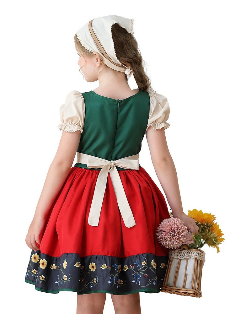 Girls German Dirndl Dresses Outfit Fraulein Oktoberfest Costumes Kids  Kids Halloween Maid Dress for Girls Beer Festival Outfit - Image 5