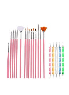 Generic 20-Piece Nail Art Brushes and Dotting Tools Set (Powder rod) 15 5-point drill pen 