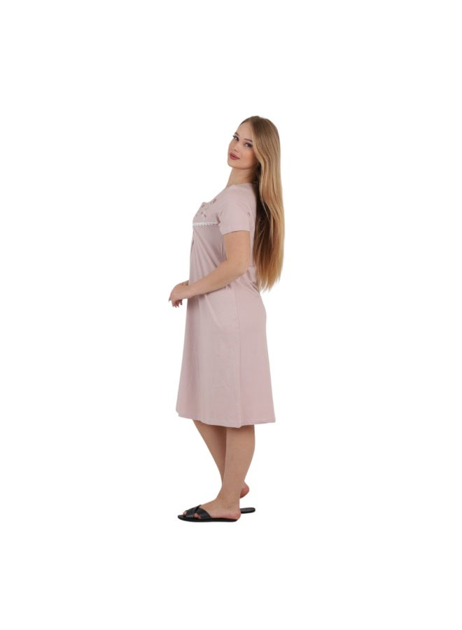 ZECOTEX Women's Egyptian Cotton Embroidered Nightgown & Loungewear Dress – Soft Breathable Sleepwear, Relaxed Comfort Fit, M–3XL, Made in Egypt - Image 3