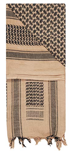 Mato & Hash Military Shemagh Tactical 100% Cotton Scarf Head Wrap - Tan/Black CA2100-2 - Image 4