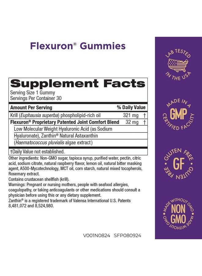 Purity Products Flexuron Gummies Joint Formula 3X Better Than Glucosamine and Chondroitin - Starts Working in just 7 Days - Krill Oil, Low Molecular Weight Hyaluronic Acid, Astaxanthin - 30 Ct (1) - Image 2