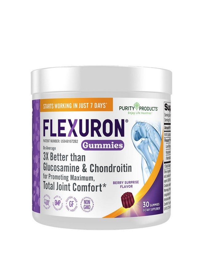 Purity Products Flexuron Gummies Joint Formula 3X Better Than Glucosamine and Chondroitin - Starts Working in just 7 Days - Krill Oil, Low Molecular Weight Hyaluronic Acid, Astaxanthin - 30 Ct (1) - Image 1