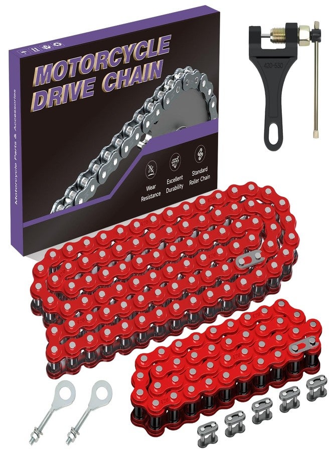 CILOYU 420 Chain for Mini Bike Coleman CT200U BT200X CT200U-EX Baja Warrior MB200 TrailMaster Massimo Predator 212 200cc 196cc 6.5hp Powersports Parts Front Jackshaft 42 Links and Rear Drive 90 Links - Image 1