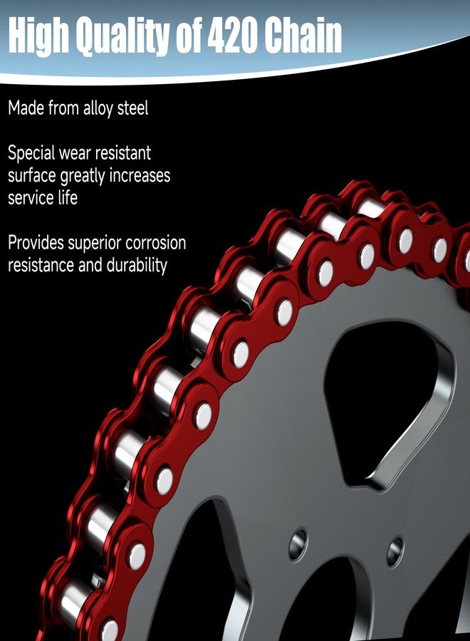 CILOYU 420 Chain for Mini Bike Coleman CT200U BT200X CT200U-EX Baja Warrior MB200 TrailMaster Massimo Predator 212 200cc 196cc 6.5hp Powersports Parts Front Jackshaft 42 Links and Rear Drive 90 Links - Image 3