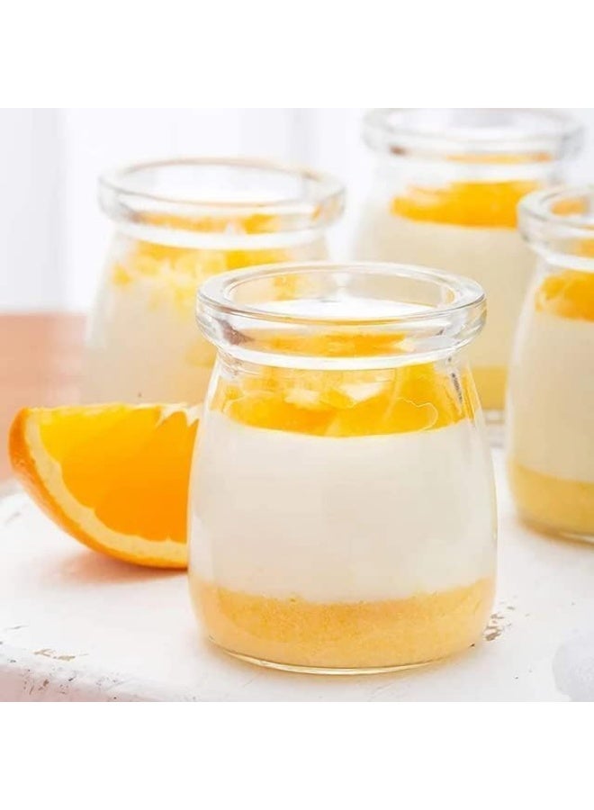 هوم زون هوم زون 12 قطعة من برطمانات الزبادي مع غطاء زجاجي مع غطاء لصنع مربى الحليب والجيلي والموس والزبادي 100 مل - Image 4