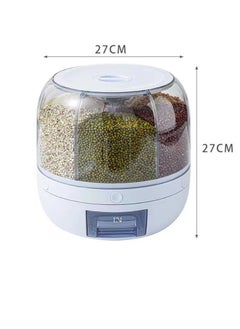 Generic Food Grain Storage Container Large Capacity Rotating Sealed Rice Bucket Kitchen Rice Tank For Cereal Candy Coffee Bean  - Image 2