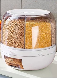 Generic Food Grain Storage Container Large Capacity Rotating Sealed Rice Bucket Kitchen Rice Tank For Cereal Candy Coffee Bean  - Image 1