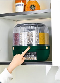 Generic Food Grain Storage Container Large Capacity Rotating Sealed Rice Bucket Kitchen Rice Tank For Cereal Candy Coffee Bean  - Image 4