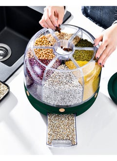 Generic Food Grain Storage Container Large Capacity Rotating Sealed Rice Bucket Kitchen Rice Tank For Cereal Candy Coffee Bean  - Image 3