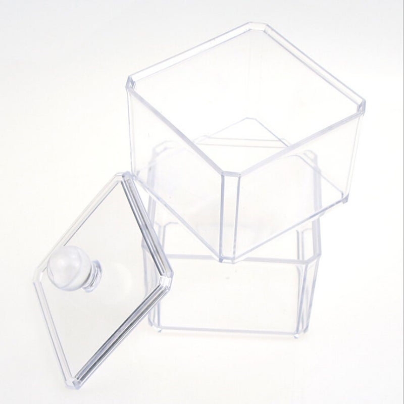 Clear Acrylic Double Layers Storage Container Cotton Swab Stick Storage Box With Cover Comestic Box Cotton Pads Holder - Image 5