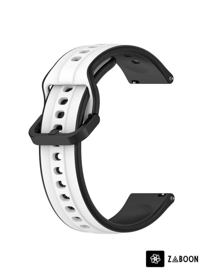 Zaboon Amazfit Bip 3 20mm Convex Loop Two-Color Silicone Watch Band - Image 2