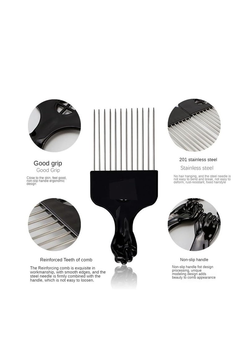 Generic Metal comb for styling tangled hair, black color, one piece  - Image 2