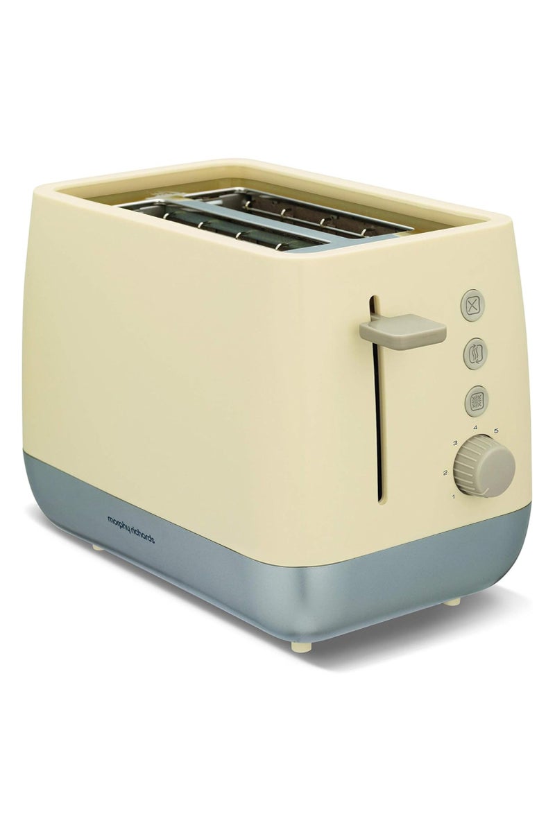 مورفي ريتشاردز محمصة خبز بشريحتين شروما كريمي - 1000 وات، ارتفاع عالٍ، ظهور تلقائي، تحكم متغير في التحميص، وظائف إذابة الثلج/إعادة التسخين/الإلغاء، فتحات عريضة إضافية وصينية فتات قابلة للإزالة - تشطيب كريم ريترو - Image 1