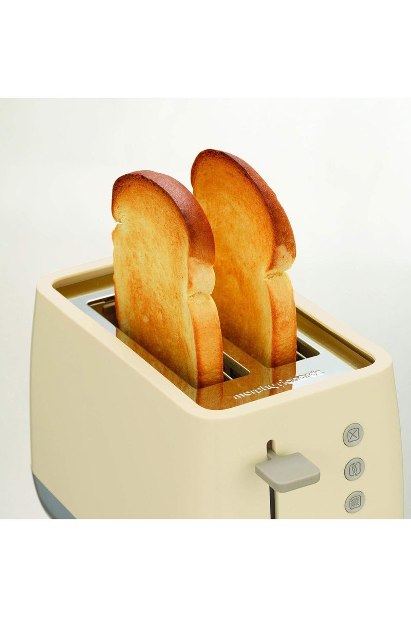 مورفي ريتشاردز محمصة خبز بشريحتين شروما كريمي - 1000 وات، ارتفاع عالٍ، ظهور تلقائي، تحكم متغير في التحميص، وظائف إذابة الثلج/إعادة التسخين/الإلغاء، فتحات عريضة إضافية وصينية فتات قابلة للإزالة - تشطيب كريم ريترو - Image 2