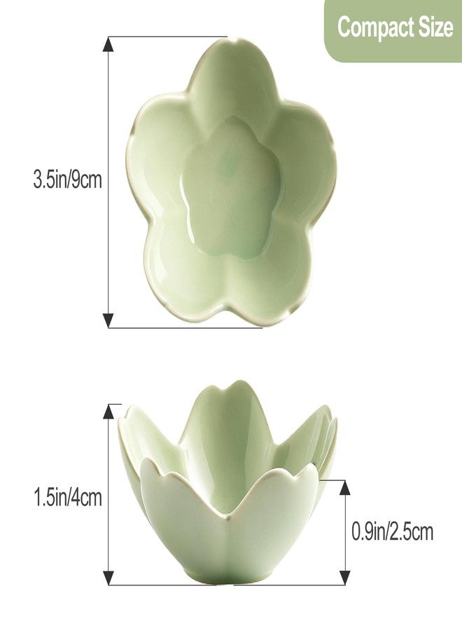 Samchilderlan Sage Green Flower Ring Dish Ceramic Jewelry Tray, Small Trinket Dish Ring Bowl Jewelry Holder Organizer for Vanity/Bathroom/Nightstand, Birthday/Xmas/Engagement Gift for Women/Best Friends/Bride - Image 4
