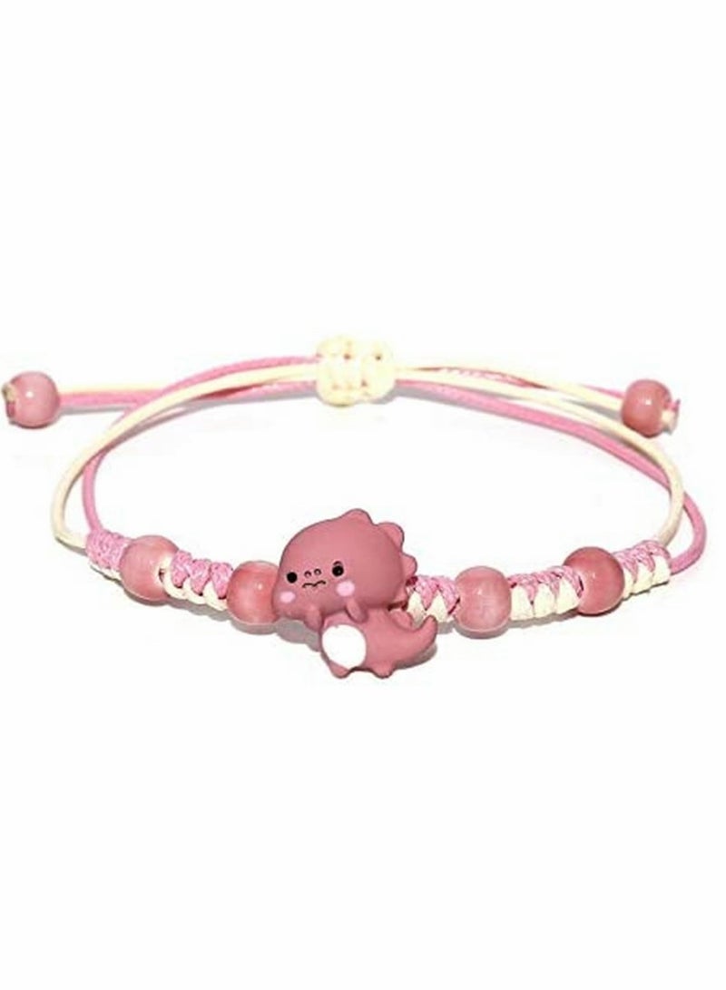 KASTWAVE Bracelets, cartoon bracelet, ceramic bracelet, small dinosaur bracelet, for girl student girlfriend gift, for Protection Friendship Wish Bracelet Jewelry, for Women Girls, 4 Pcs - Image 5