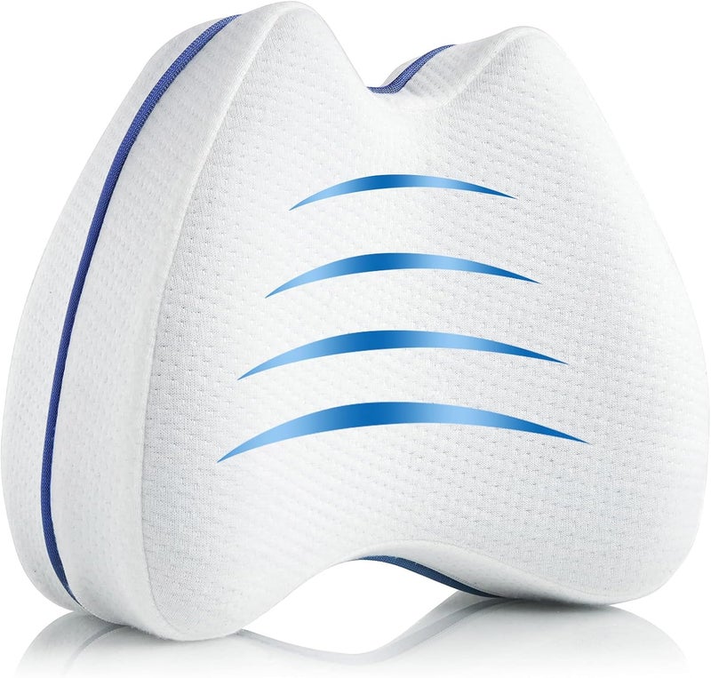 QISHFEN Knee & Leg Pillows Foam Support Pillow for Sleeping for Back Pain,Leg Pillow for Sleeping On Side, Memory Foam Cushion Knee Support Pillows,Pregnancy Pillow Removable and Washable Cover… (1 pack) - Image 1