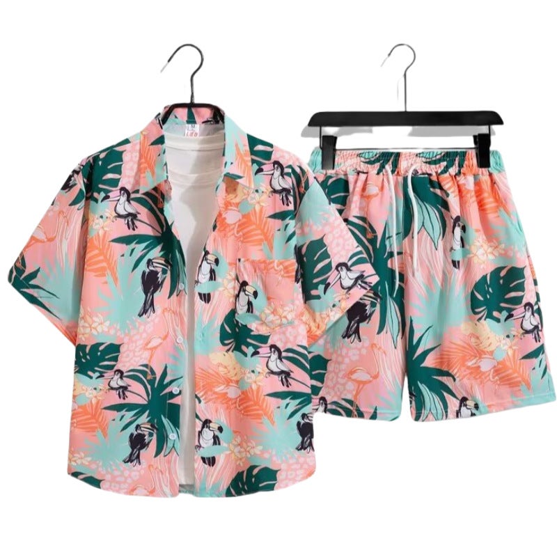 2025 Fashion Men'S Summer Short-Sleeved T-Shirt Basketball Jersey Casual Trendy Shorts Two-Piece Set Korean Style Trendy - Image 1