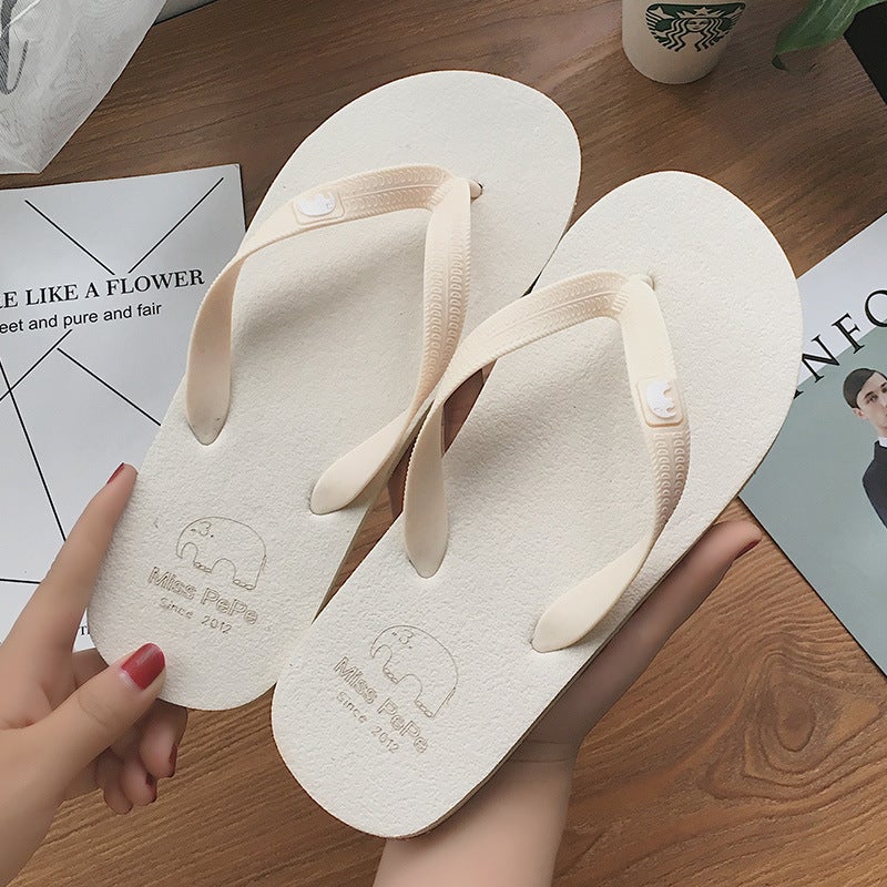 Summer Lightweight Non-Slip Flip-Flops for Women - Simple Solid Color Design