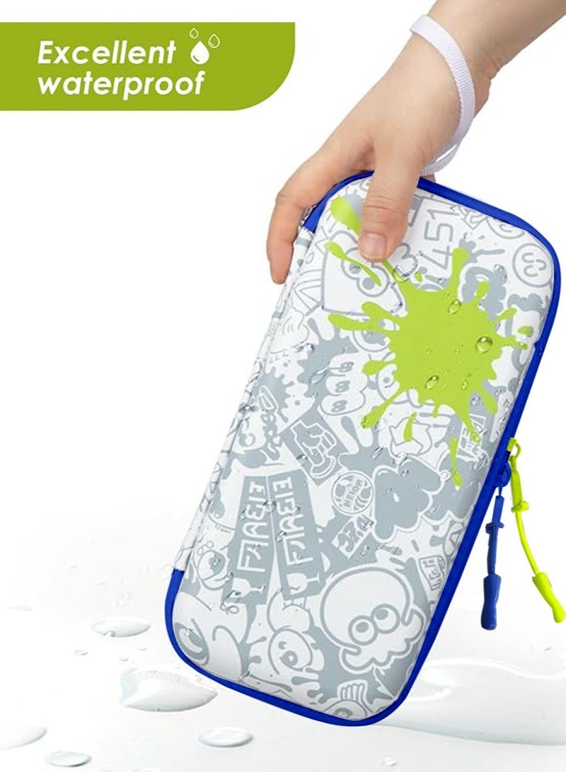 Splatoon 3 Case Compatible with Nintendo Switch u0026 Switch OLED, Switch Accessories with 10 Game Cartridges, Protective Hard Shell Travel Case Pouch for Switch Console - Image 4