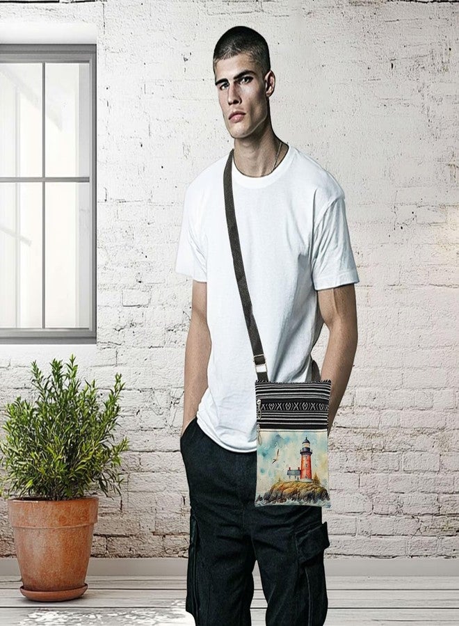 XiaoGalaee Lighthouse Print Messenger Bag Adjustable Shoulder Strap for Adult Sisters Teens Birthday Holiday Gift Travel Crossbody Bag Lighthouse Lovers Gift - Image 5